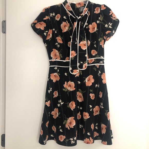 Moon Collection Dresses & Skirts - Black Floral Retro Style A line Dress